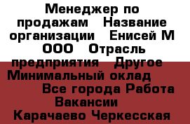 Менеджер по продажам › Название организации ­ Енисей-М, ООО › Отрасль предприятия ­ Другое › Минимальный оклад ­ 100 000 - Все города Работа » Вакансии   . Карачаево-Черкесская респ.